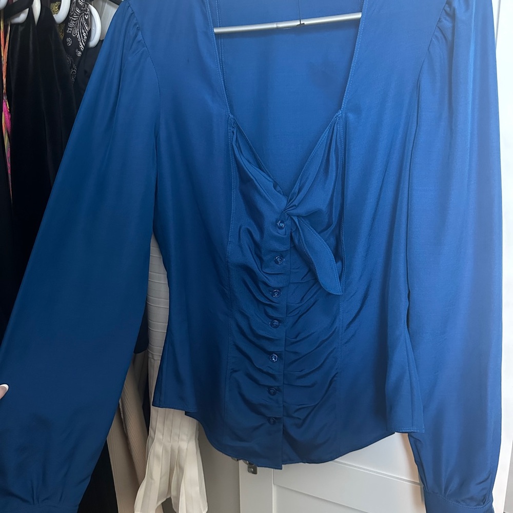 Yves Saint Laurent Royal Blue Blouse